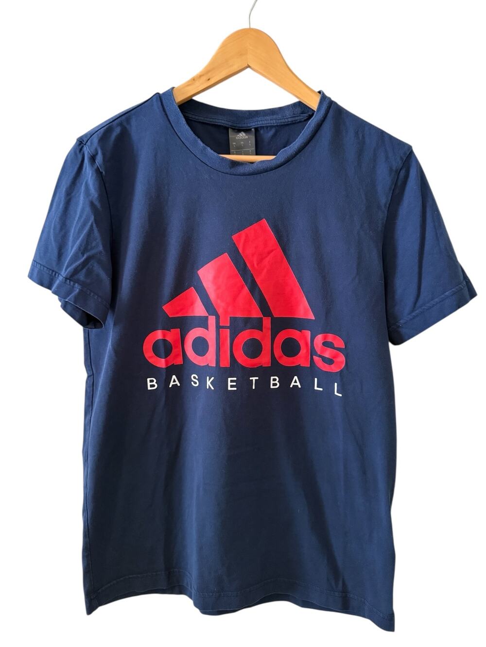 Adidas Basketball T Shirt Navy Blue S